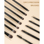 Instant Beauty Luxury Black Makeup Brush Set Premium makeup brushes for blending foundation, blush, and eyeshadow High-end soft luxury makeup brush set with microcrystalline fibers