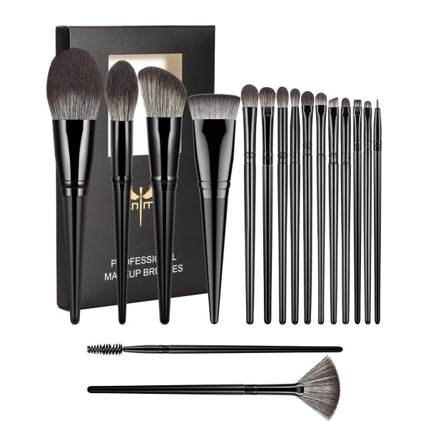 Instant Beauty Luxury Black Makeup Brush Set Premium makeup brushes for blending foundation, blush, and eyeshadow High-end soft luxury makeup brush set with microcrystalline fibers